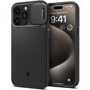 Husa iPhone 15 Pro Max - Spigen Optik Armor - Black