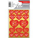 Tanex Stickere decorative, 2 file/set, TANEX Kids - inimi - aurii, TNX 356
