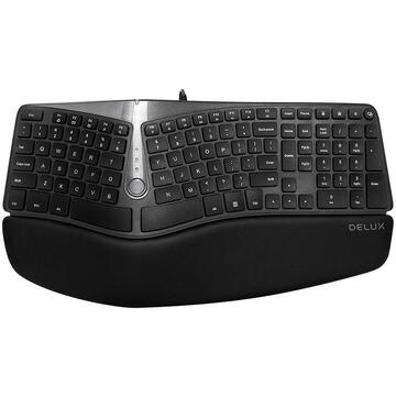 Tastatura Wireless Delux GM901U Hub Negru