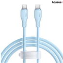 Baseus Cablu Baseus Pudding Series, 100W, USB-C la USB-C, Fast Charging, 1.2 metri Albastru deschis