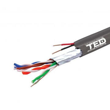 Ted Electric Cablu FTP cat.5e Cupru + 2 fire x 0,75 mm cupru multifilare de alimentare rola 305ml TED Wire Expert TED002389 BBB