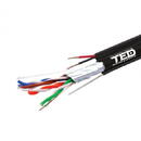 Cablu FTP cat.5e Cupru + Sufa + 2 fire x 0,75 mm CCA multifilare de alimentare rola 305ml TED Wire Expert TED002600 BBB