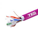 Cablu FTP cat.6 cupru integral 0,56 23AWG LSZH FLUKE PASS violet rola 305ml TED Wire Expert TED002433 BBB