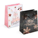 Generic Pungă cadou pentru Crăciun - hârtie - 114 x 64 x 146 mm - 2 tipuri/ pachet
