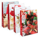 Generic Pungă cadou pentru Crăciun - hârtie - 330 x 102 x 457 mm - 4 tipuri/ pachet