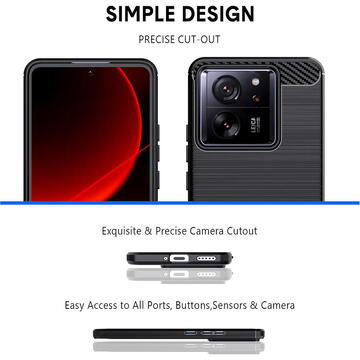Husa Husa pentru Xiaomi 13T / 13T Pro - Techsuit Carbon Silicone - Black