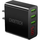 choetech C0026, priza SUA, 3x USB-C cu afisaj digital 15W