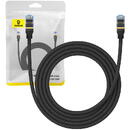 Braided network cable cat.7 Ethernet RJ45, 10Gbps, 2m (black)