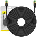 Braided network cable cat.8 Ethernet RJ45, 40Gbps, 20m (black)