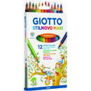 Creioane colorate 12 culori/cutie, GIOTTO Stilnovo Maxi