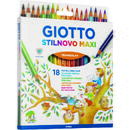 Creioane colorate 18 culori/cutie, GIOTTO Stilnovo Maxi