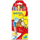 Creioane colorate jumbo + ascutitoare, 6 culori/cutie, GIOTTO be-be