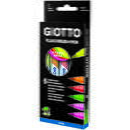 Giotto Carioca, varf flexibil (tip pensula), 6 culori/cutie, GIOTTO Turbo Soft Brush - culori neon