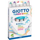 Giotto Carioca super lavabila, varf 7.5mm, 6 culori pastel/cutie, GIOTTO Turbo Giant Pastel