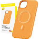 Magnetic Phone Case for iPhone 15 Baseus Fauxther Series (Orange)
