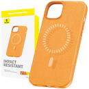 Magnetic Phone Case for iPhone 15 ProMax Baseus Fauxther Series (Orange)