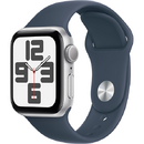 Apple Watch SE GPS 40mm Silver Aluminium Case with Sport Band S/M Storm Blue
