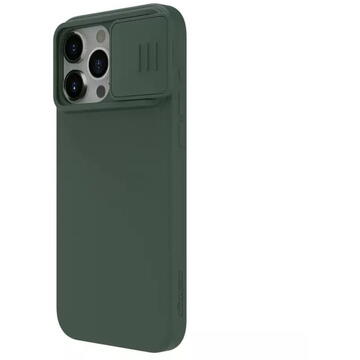 Husa Husa pentru iPhone 15 Pro - Nillkin CamShield Silky MagSafe Silicone - Foggy Green