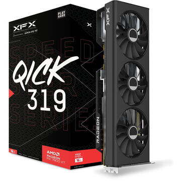 Placa video XFX Radeon RX 7800 XT SPEEDSTER QICK319 CORE Gaming, graphics card (RDNA 3, GDDR6, 3x DisplayPort, 1x HDMI 2.1)