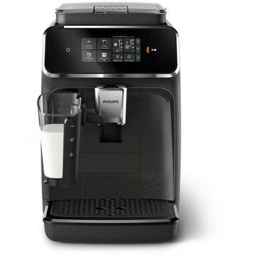 Espressor Espressor cafea automat Philips EP2334/10 Series 2000 cu spumant lapte LatteGo, 1.8l, 15 bari, Negru