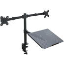 ART Desk mount for 2 monitors LED/LCD 13-27" ART L-25 + laptop shelf 10 kg Black