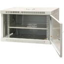 EMITER EMITERNET Single wall-mounted cabinet 19'' 6U, full sheet metal door, 600×450×370mm width/depth/height. EM/AP6406-B