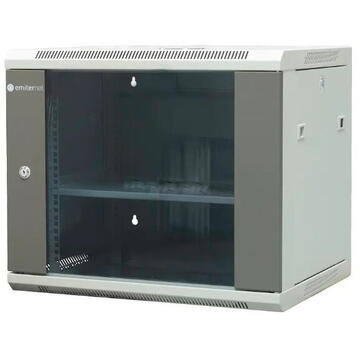 EMITERNET Separate hanging cabinet 19" 9U, sheet metal/glass doors, 600×450×500mm width/depth/height EM/AP6409