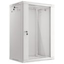 Lanberg wall-mounted installation rack cabinet 19'' 18U 600x450mm gray (glass door)