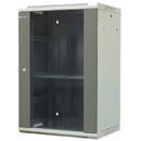 EMITER EMITERNET Separate hanging cabinet 19" 18U, sheet metal/glass doors, 600×450×910mm width/depth/height EM/AP6418