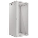 LANBERG Lanberg wall-mounted installation rack cabinet 19'' 27U 600x600mm gray (glass door)