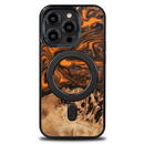 Bewood Wood and Resin Case for iPhone 14 Pro MagSafe Bewood Unique Orange - Orange and Black
