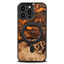 Bewood Wood and Resin Case for iPhone 14 Pro Max MagSafe Bewood Unique Orange - Orange and Black