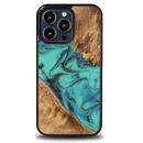Bewood Bewood Unique Turquoise iPhone 13 Pro Wood and Resin Case - Turquoise Black