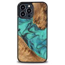 Bewood Bewood Unique Turquoise iPhone 13 Pro Max Wood and Resin Case - Turquoise Black
