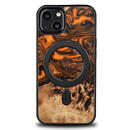 Bewood Wood and Resin Case for iPhone 13 MagSafe Bewood Unique Orange - Orange and Black
