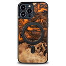Bewood Wood and Resin Case for iPhone 13 Pro Max MagSafe Bewood Unique Orange - Orange and Black