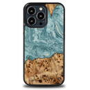 Bewood Bewood Unique Uranus Wood and Resin iPhone 13 Pro Case - Blue and White