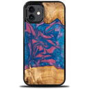 Wood and Resin Case for iPhone 12/12 Pro Bewood Unique Vegas - Pink and Blue
