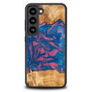 Bewood Wood and resin case for Samsung Galaxy S23 Bewood Unique Vegas - pink and blue