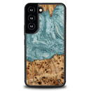 Bewood Wood and resin case for Samsung Galaxy S22 Bewood Unique Uranus - blue and white