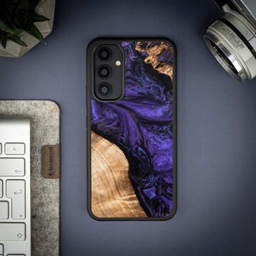 Husa Wood and Resin Case for Samsung Galaxy A54 5G Bewood Unique Violet - Purple Black