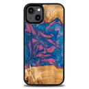 Bewood Wood and resin case for iPhone 15 Plus Bewood Unique Vegas - pink and blue