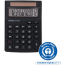Calculator de birou MAUL ECO650, 12 digits, realizat din plastic reciclat, incarcare solara - negru