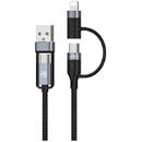 USB/Type-C to Type-C (PD65W)/Lightning (PD20W), 1m, negru