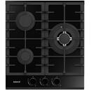 Samus PSG-43SG2, 3 arzatoare pe gaz, gratare din fonta, Sticla, Negru