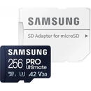 PRO Ultimate MB-MY256SA/WW 256GB, Class 10, UHS-I U3, V30, A2 + Adaptor SD