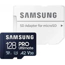 Samsung PRO Ultimate MB-MY128SA/WW 128GB, Class 10, UHS-I U3, V30, A2 + Adaptor SD