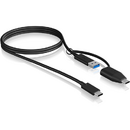 Cablu IcyBox USB3.2(Gen2) Type-C zu Type A&C 1m