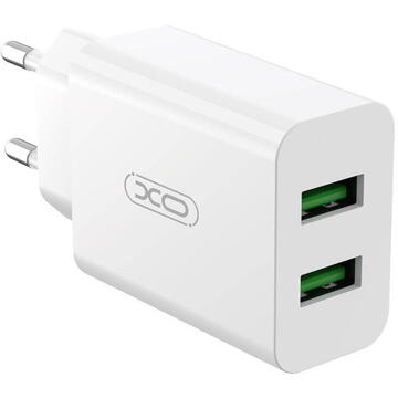 Incarcator de retea Wall charger XO L119 2x USB-A, Lightning cable, 18W (white)