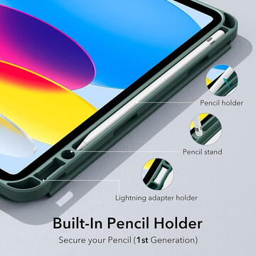 Husa pentru iPad 10 (2022) 10.9 - ESR Rebound Pencil - Forest Green
